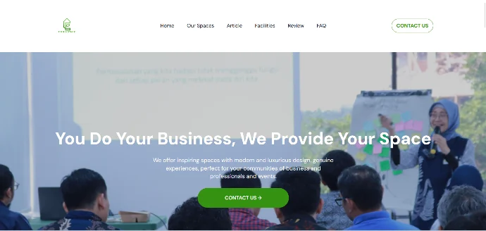 Tampilan website Ecosspace