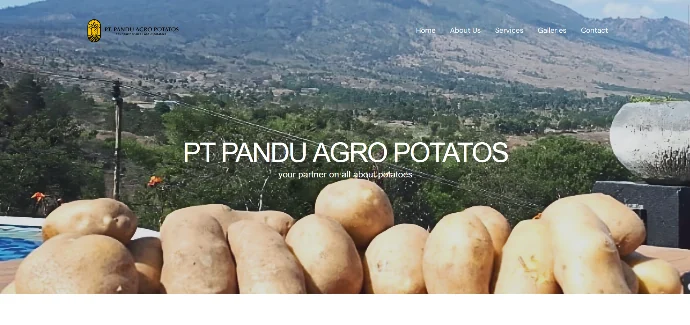 Tampilan website PT Pandu Agro Potatos